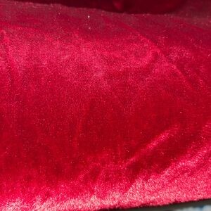2 yards of deep red velvet knit fabric